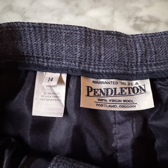 Pendleton VTG 90s Purple Glen Plaid Wool Suit Pants Size 14 - Picture 8 of 8